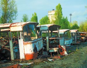 Bus Cemetery in Chernobyl 2